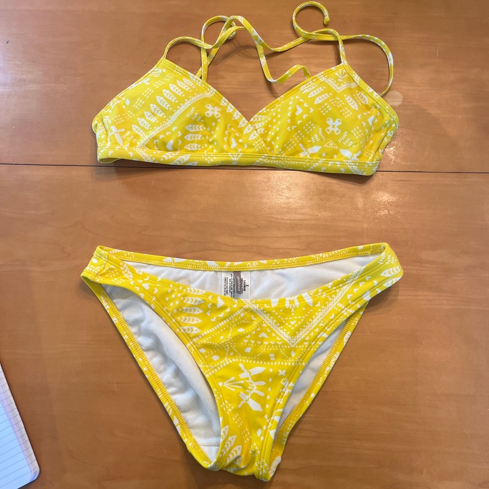 COPY - Patagonia Yellow White String Bikini